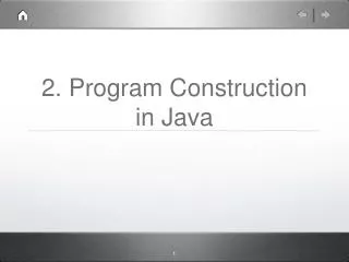 2. Program Construction in Java