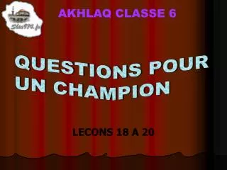 lecons 18 a 20