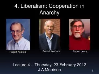 4. Liberalism: Cooperation in Anarchy