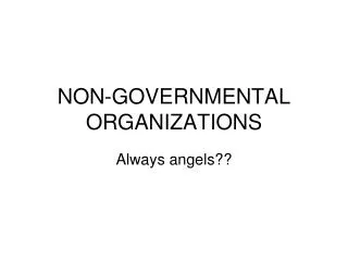 NON-GOVERNMENTAL ORGANIZATIONS