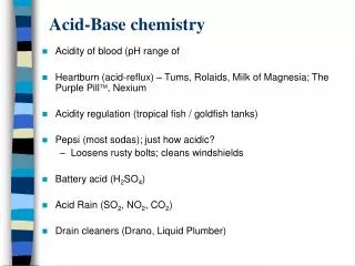 acid base chemistry