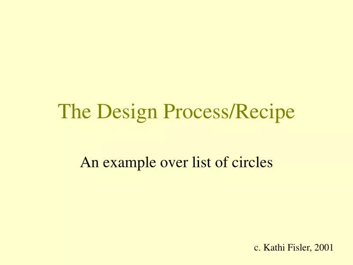 the design process recipe