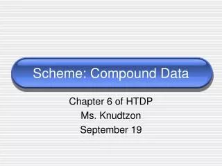 Scheme: Compound Data