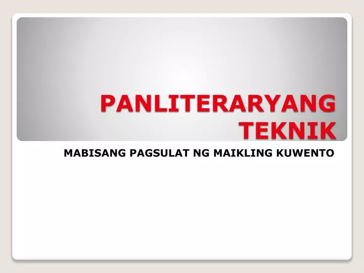 panliteraryang teknik