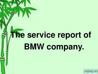 The service report of BMW company.