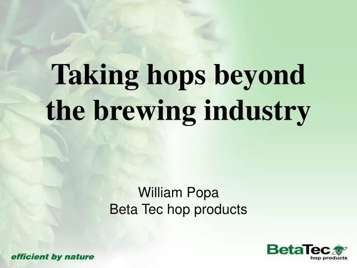 taking hops beyond the brewing industry