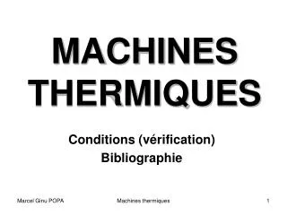machines thermiques