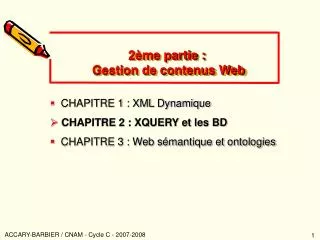 2 me partie gestion de contenus web