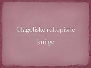 glagoljske rukopisne knjige