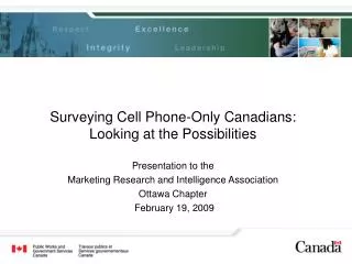 Surveying Cell Phone-Only Canadians: Looking at the Possibilities