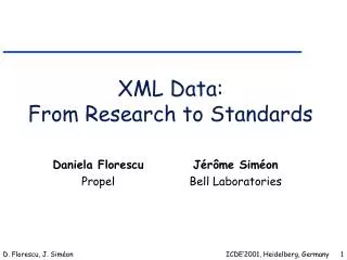 XML Data: From Research to Standards