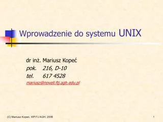 wprowadzenie do systemu unix