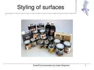 Styling of surfaces