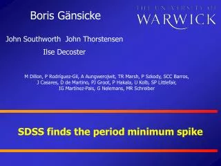 SDSS finds the period minimum spike