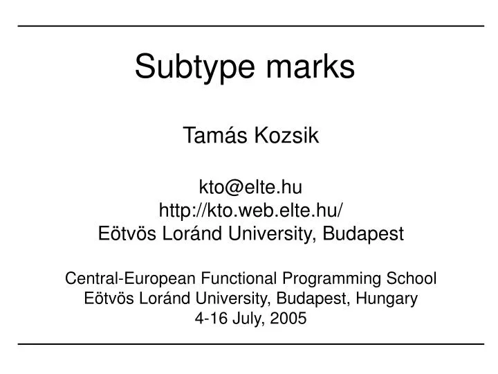 subtype marks