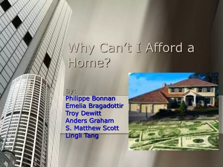 why can t i afford a home