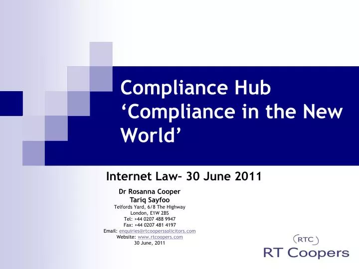 compliance hub compliance in the new world