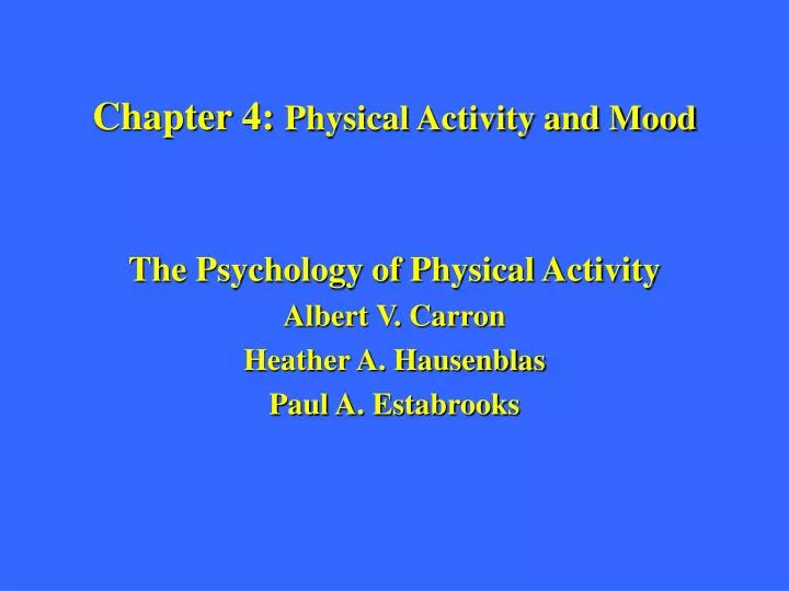 chapter 4 physical activity and mood