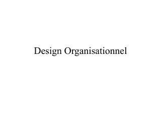 design organisationnel