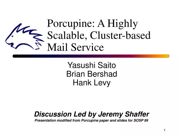 porcupine a highly scalable cluster based mail service