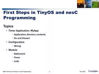 First Steps in TinyOS and nesC Programming