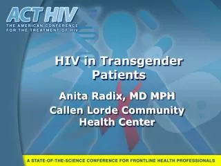 HIV in Transgender Patients