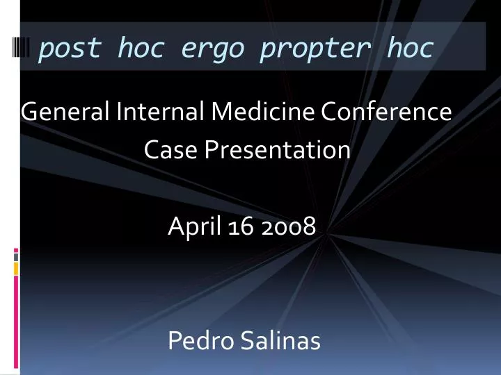 post hoc ergo propter hoc