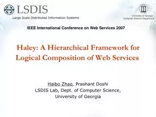 Haley: A Hierarchical Framework for Logical Composition of Web Services