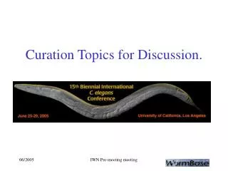 Curation Topics for Discussion.