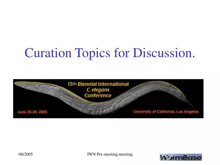 curation topics for discussion
