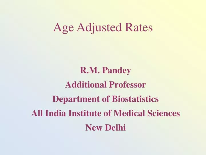 age adjusted rates