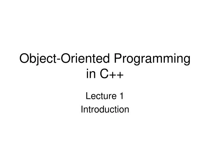 object oriented programming in c