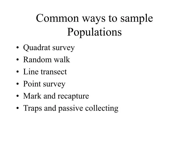 common ways to sample populations