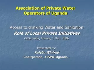 Association of Private Water Operators of Uganda