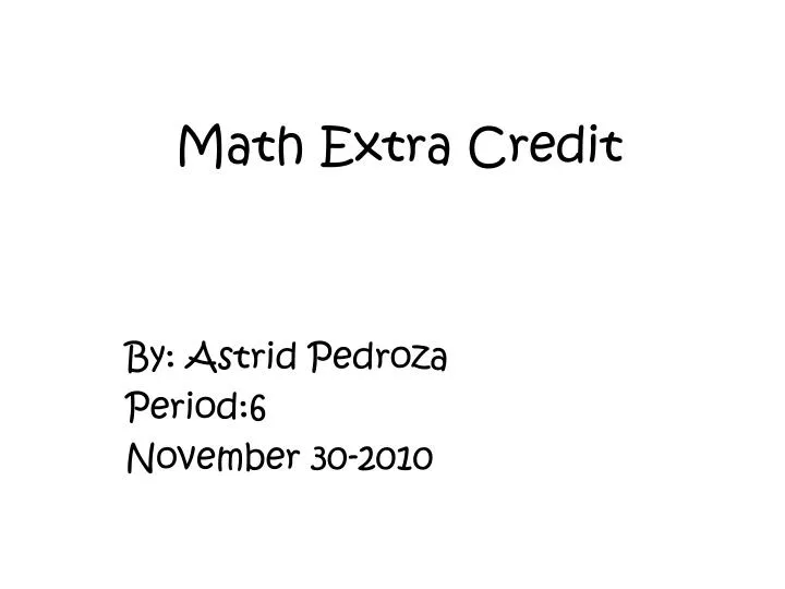 math extra credit