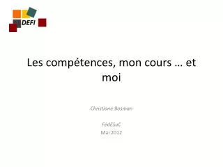les comp tences mon cours et moi