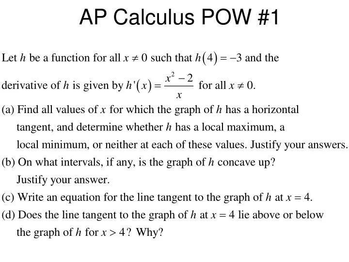 ap calculus pow 1