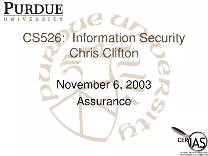 cs526 information security chris clifton