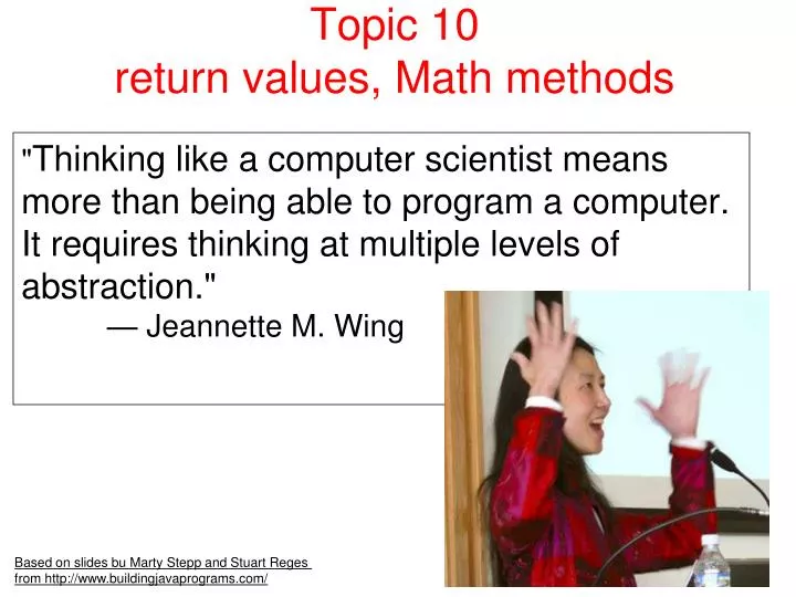 topic 10 return values math methods
