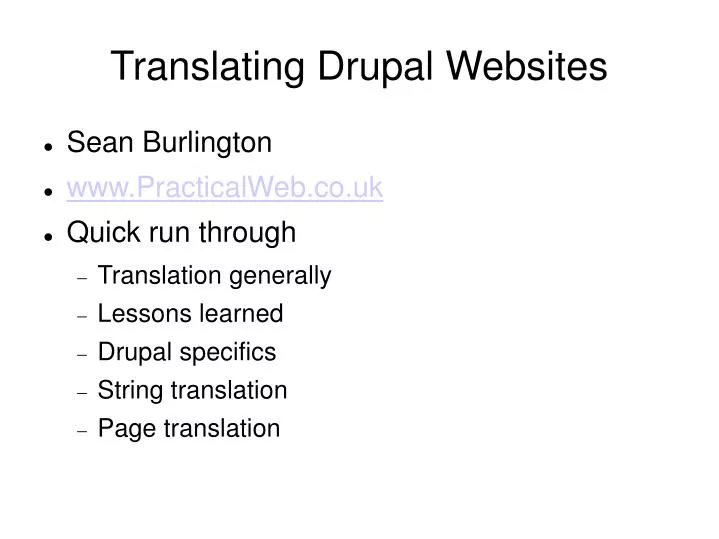 translating drupal websites