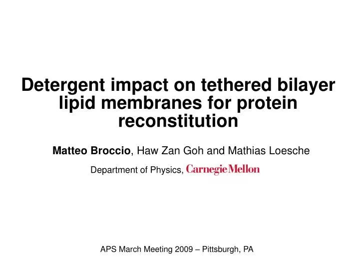 detergent impact on tethered bilayer lipid membranes for protein reconstitution