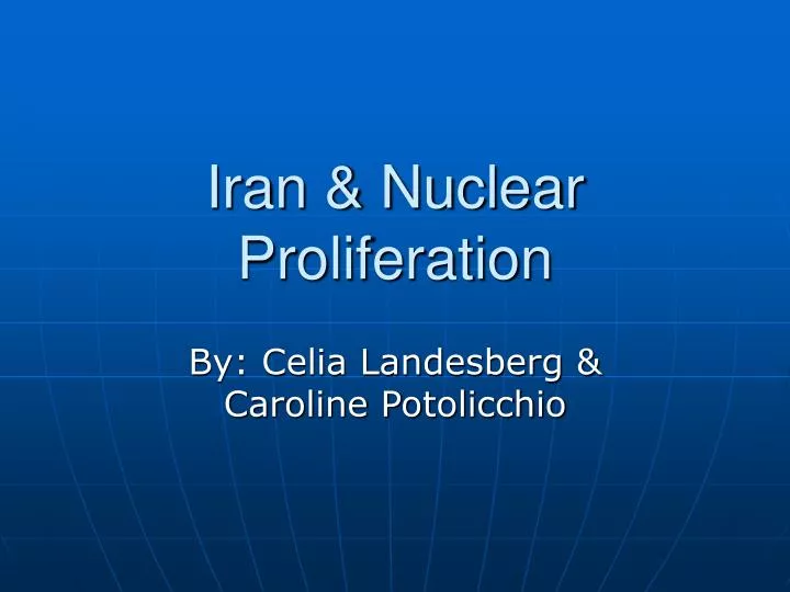 iran nuclear proliferation