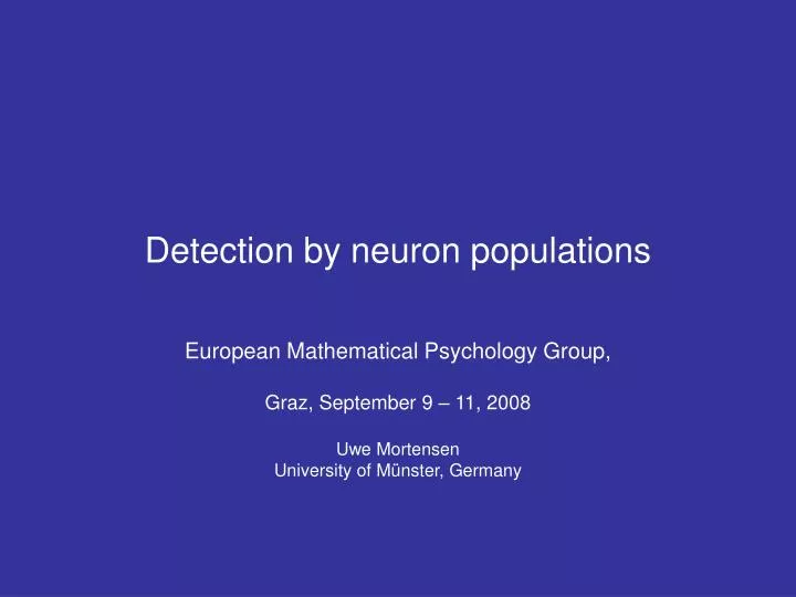 detection by neuron populations