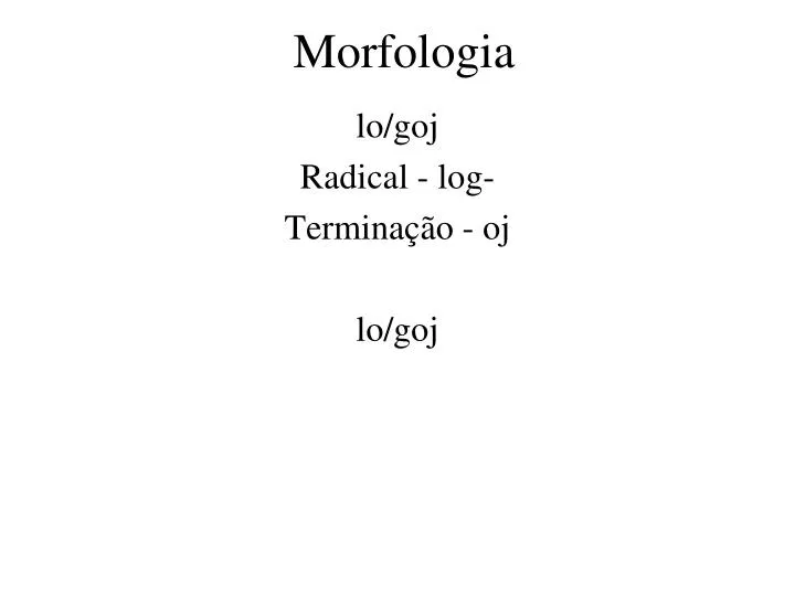 morfologia