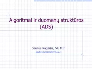 algoritmai ir duomen strukt ros ad s