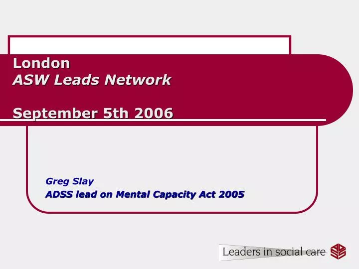 london asw leads network september 5th 2006