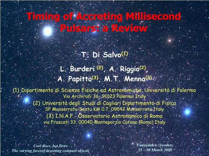 timing of accreting millisecond pulsars a review