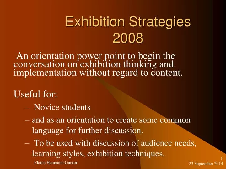 exhibition strategies 2008