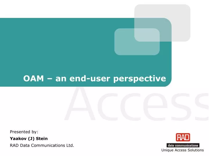 oam an end user perspective