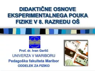 didakti ne osnove eksperimentalnega pouka fizike v 8 razredu o